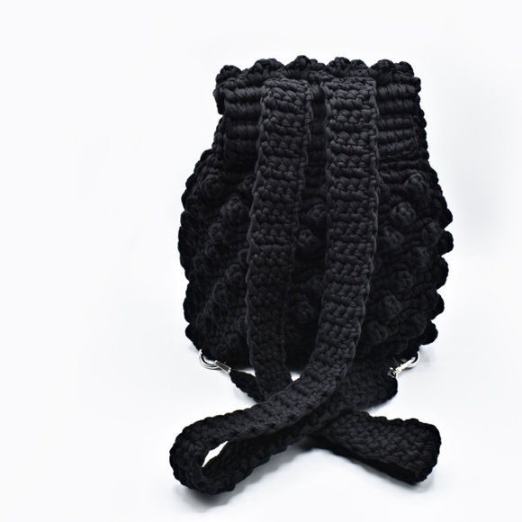 💕 Black Handmade Backpack “Popcorn” - Picture 3 of 5